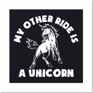 Mothers Day Gifts For Her Funny Unicorn For Women My Other Ride Is A Unicorn Womens Clothing Unicorn Horse Posters and Art